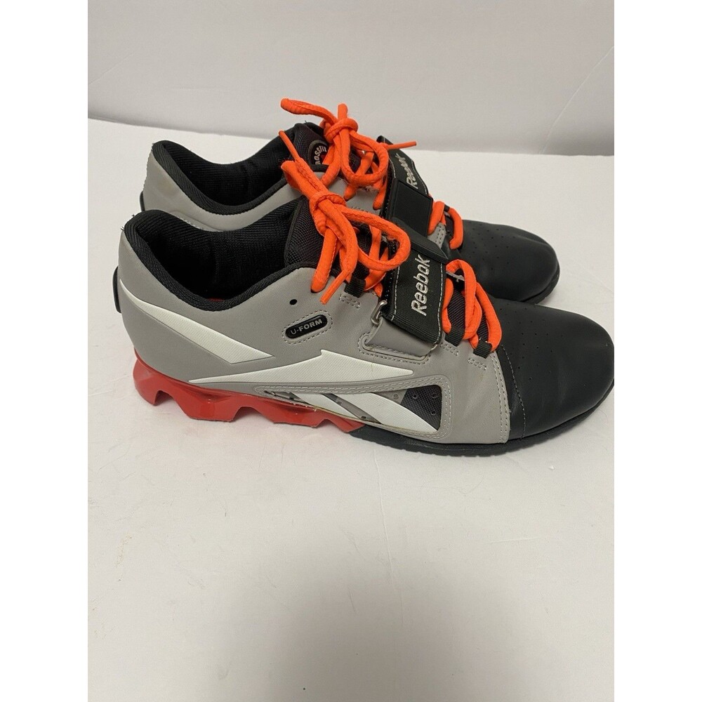Reebok CrossFit Oly Lifter Women 9.5 Grey Red Weightlifting U-Form Shoes J99457